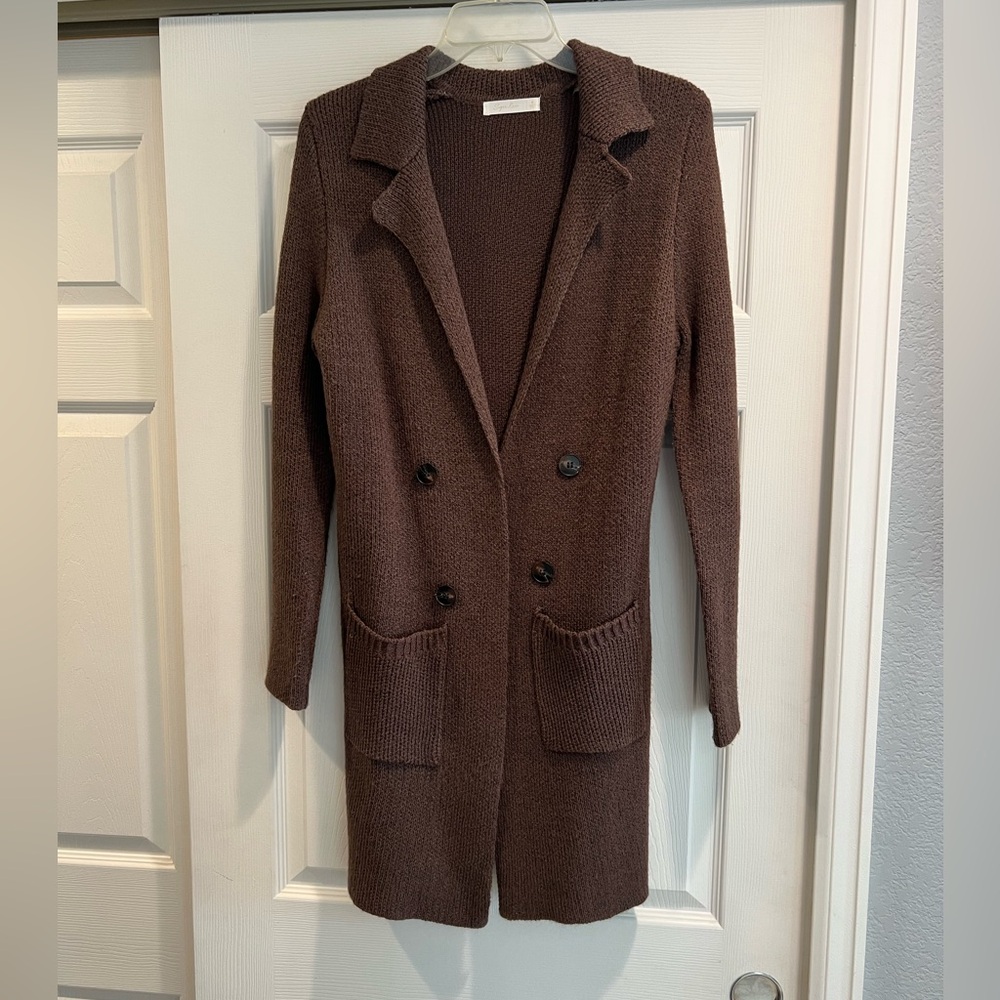 Sugar Rain Brown Knit Long Cardigan